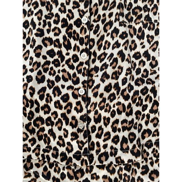 Ann Taylor Loft Sleepwear Pajamas Animal Print Loungewear Brown - Picture 5 of 11